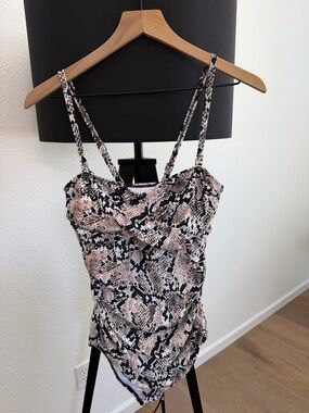 Snake Print One-Piece Swimsuit -Medium